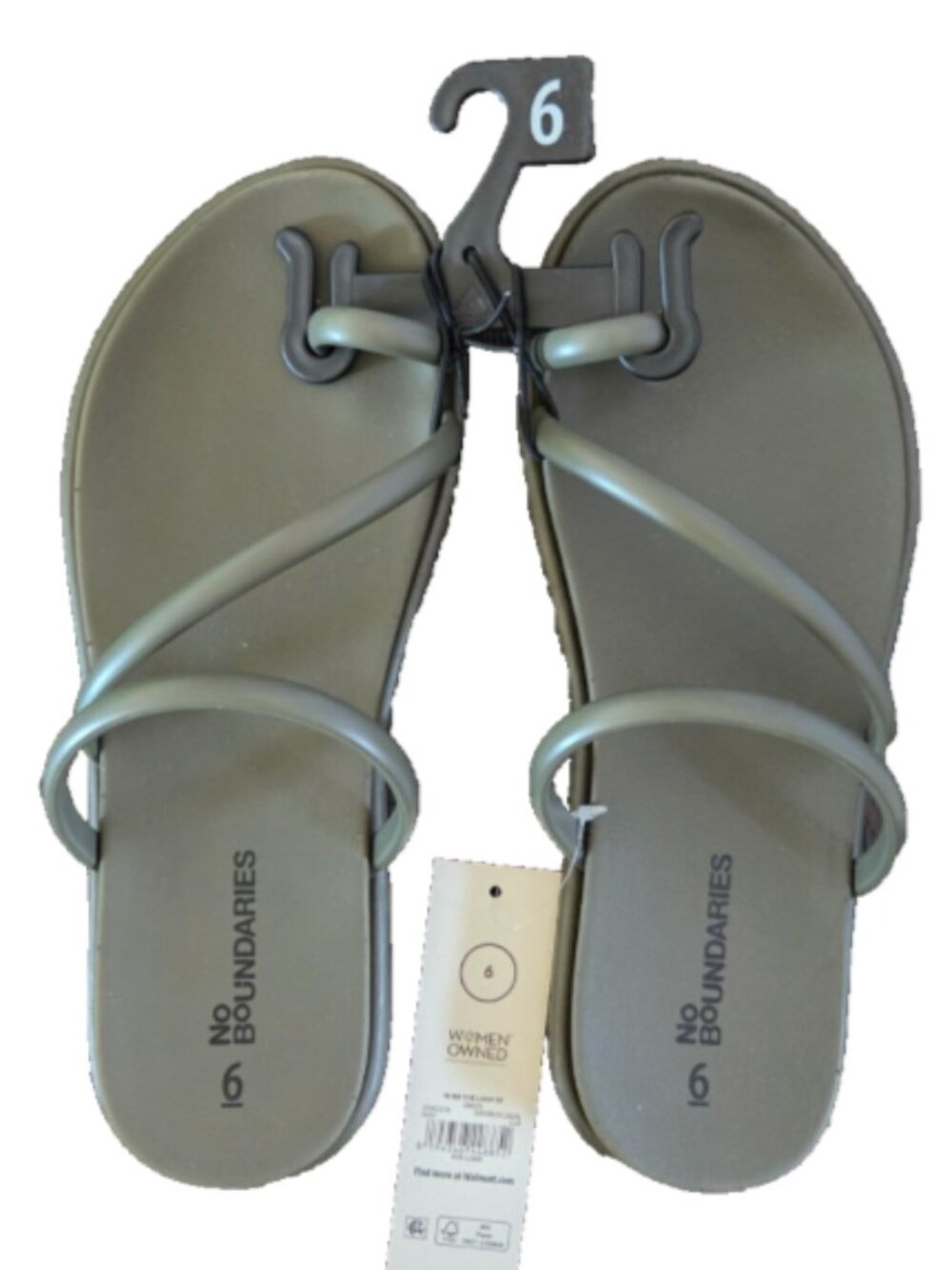 No Boundaries Toe-Loop Sandals Green Women's - New with tags (Choose your size)